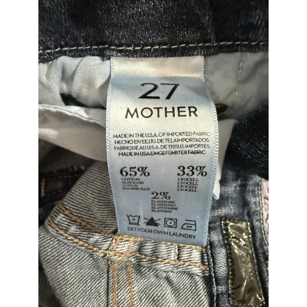 MOTHER The Looker Classic Medium Kitty Mid Wash Low Rise Skinny Jeans